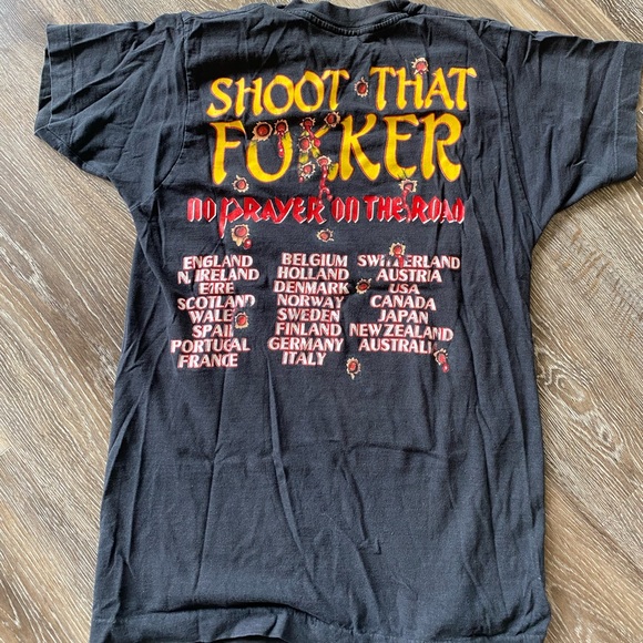 Vintage Iron Maiden Shoot That Fokker Tour Shirt 1990 - Picture 3 of 5